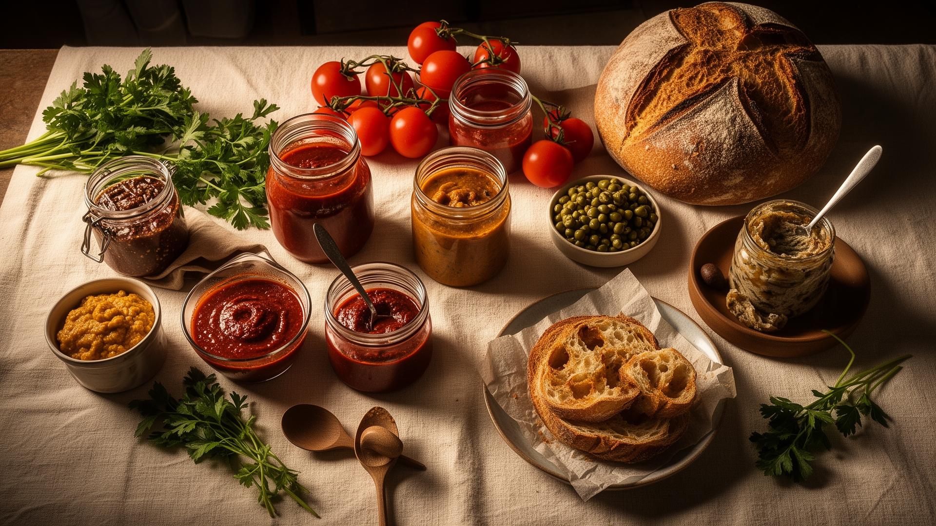 Mesa farta com receitas artesanais